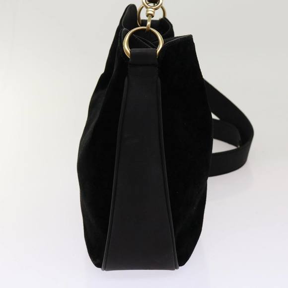 GUCCI Bamboo Shoulder Bag Suede 2way Black 001 1638 Auth bs12747 - Picture 4 of 16